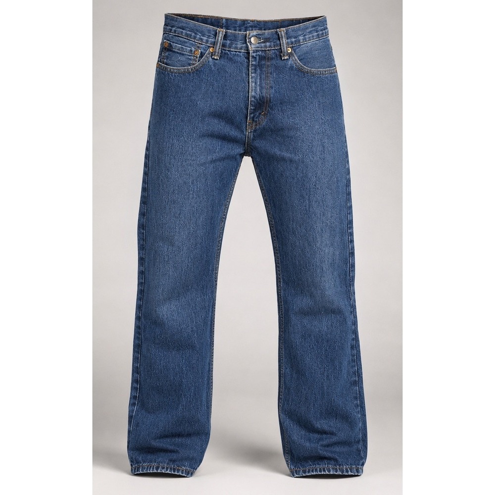 Levis 505 Mens Jeans 32x30 Regular Fit Straight Leg Blue Denim Classic Zip Fly